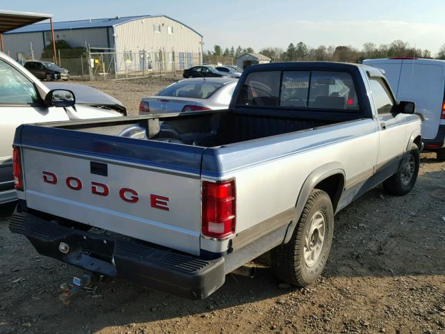 1B7GL26Y4MS242816 - 1991 DODGE DAKOTA BLUE photo 4