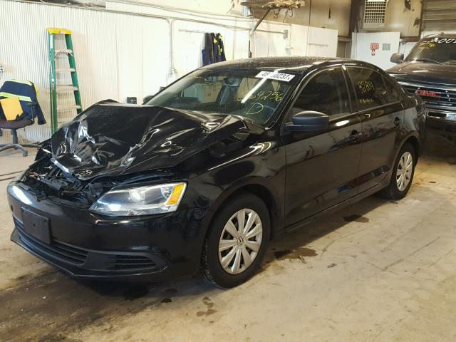 3VW2K7AJ0BM364256 - 2011 VOLKSWAGEN JETTA BASE BLACK photo 2