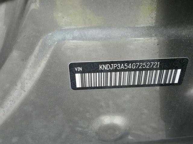 KNDJP3A54G7252721 - 2016 KIA SOUL + GRAY photo 10