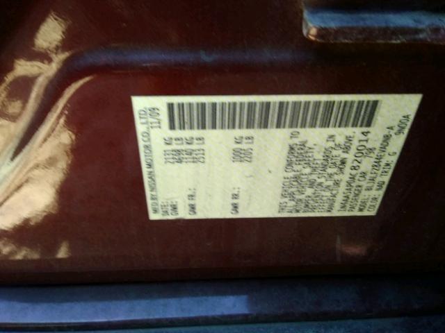 1N4AA5AP0AC820014 - 2010 NISSAN MAXIMA S BURGUNDY photo 10