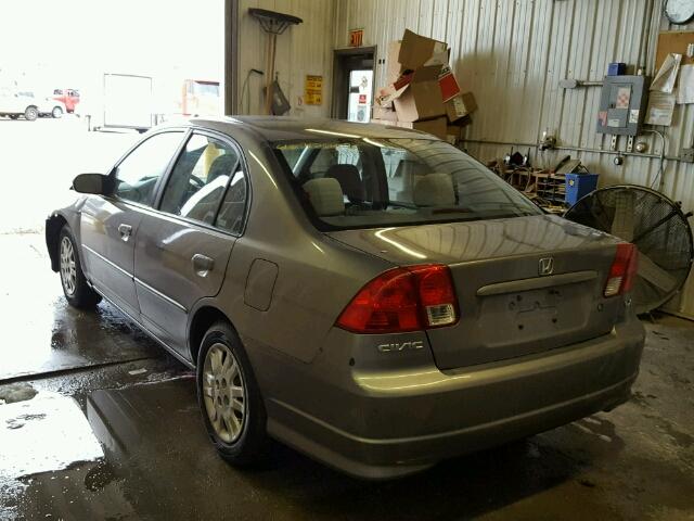 2HGES16595H628491 - 2005 HONDA CIVIC LX GRAY photo 3