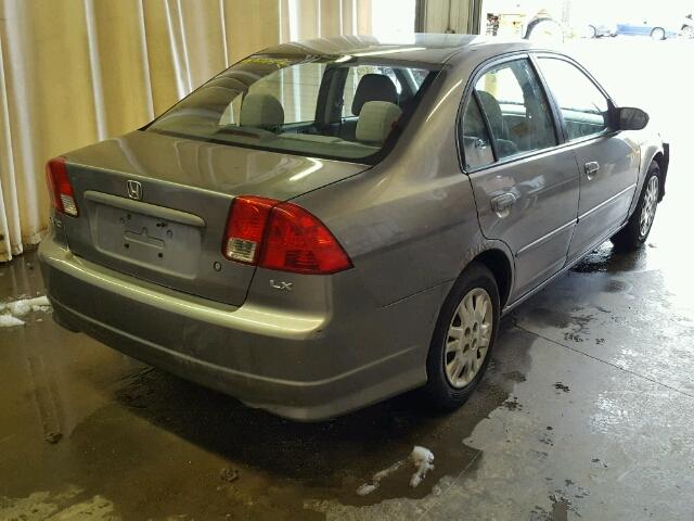 2HGES16595H628491 - 2005 HONDA CIVIC LX GRAY photo 4