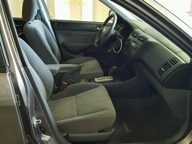 2HGES16595H628491 - 2005 HONDA CIVIC LX GRAY photo 5