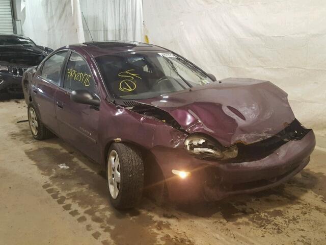 1B3ES46C6YD821313 - 2000 DODGE NEON BASE BURGUNDY photo 1