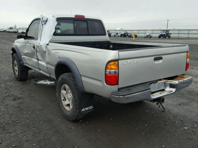 5TEWM72NX2Z130144 - 2002 TOYOTA TACOMA XTR SILVER photo 3