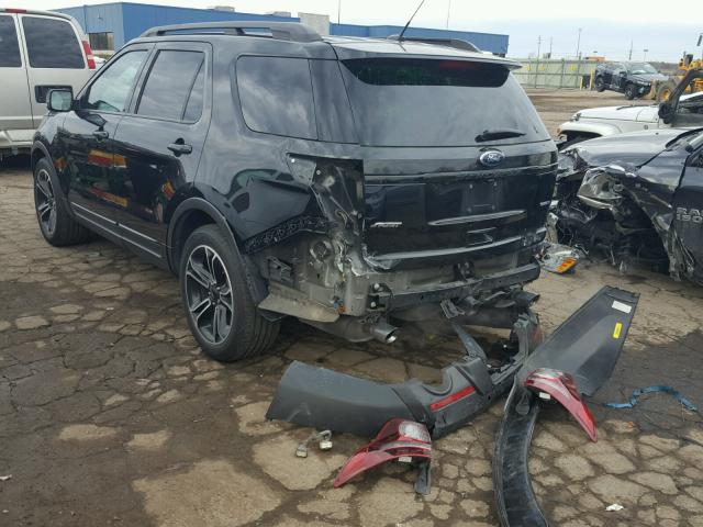 1FM5K8GT8FGC03891 - 2015 FORD EXPLORER S BLACK photo 3