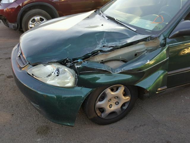 1HGEJ6225XL054845 - 1999 HONDA CIVIC DX GREEN photo 9