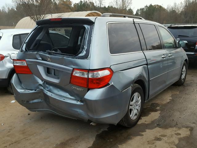 5FNRL387X5B107745 - 2005 HONDA ODYSSEY EX BLUE photo 4