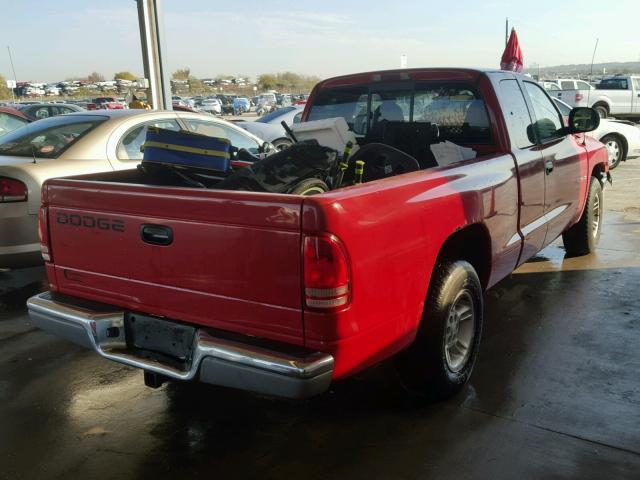 1B7GL22X0YS500106 - 2000 DODGE DAKOTA RED photo 4