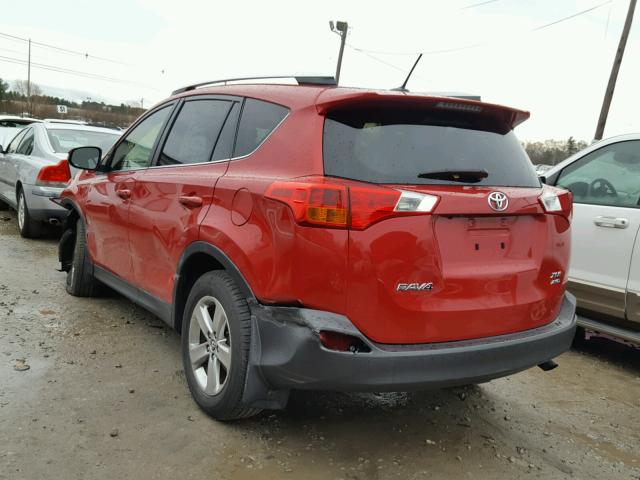 JTMRFREV4FD152069 - 2015 TOYOTA RAV4 XLE RED photo 3