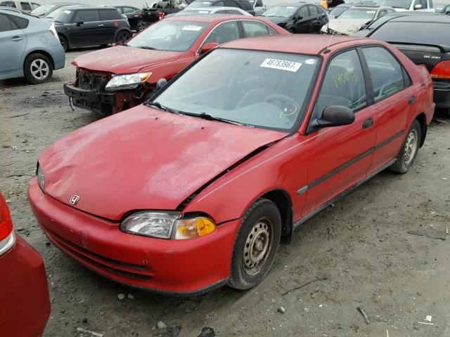 1HGEG8640SL039295 - 1995 HONDA CIVIC DX RED photo 2