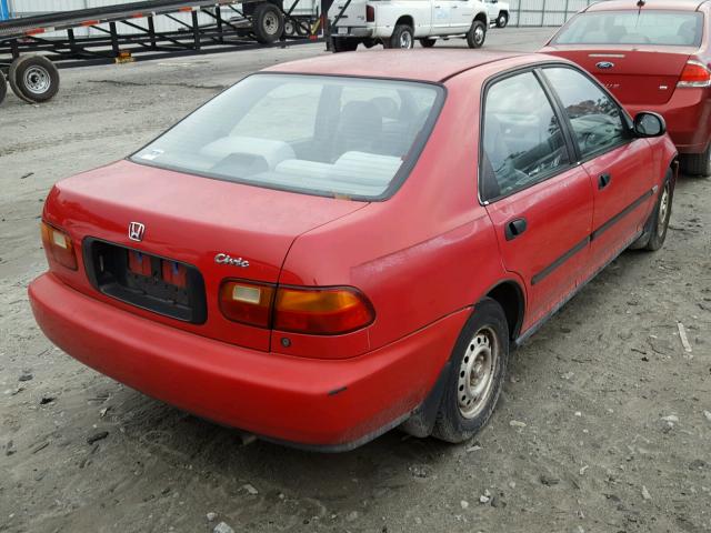 1HGEG8640SL039295 - 1995 HONDA CIVIC DX RED photo 4