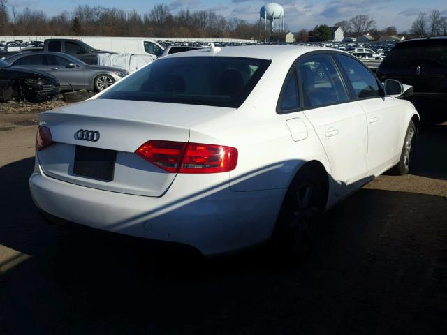 WAULF78KX9N026273 - 2009 AUDI A4 2.0T QU WHITE photo 4