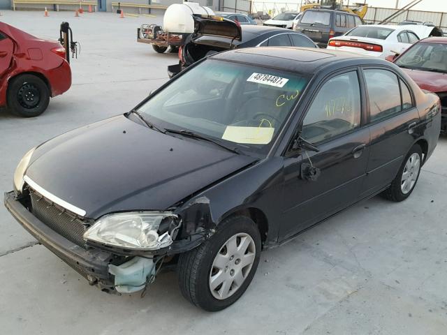 2HGES25761H579690 - 2001 HONDA CIVIC EX BLACK photo 2