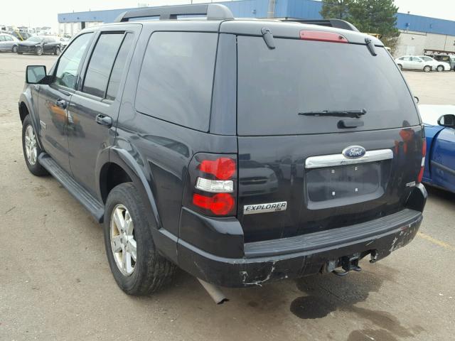 1FMEU73E87UB47286 - 2007 FORD EXPLORER X BLACK photo 3