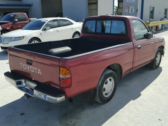 4TANL42NXVZ234450 - 1997 TOYOTA TACOMA MAROON photo 4