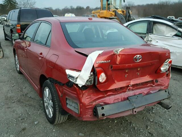 2T1BU4EE1AC451499 - 2010 TOYOTA COROLLA BA RED photo 3