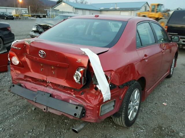 2T1BU4EE1AC451499 - 2010 TOYOTA COROLLA BA RED photo 4