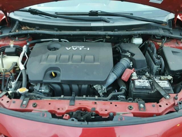 2T1BU4EE1AC451499 - 2010 TOYOTA COROLLA BA RED photo 7