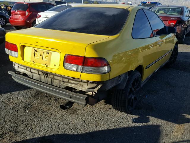 1HGEJ6222VL012775 - 1997 HONDA CIVIC DX YELLOW photo 4