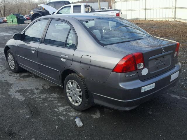 2HGES165X4H621192 - 2004 HONDA CIVIC LX GRAY photo 3