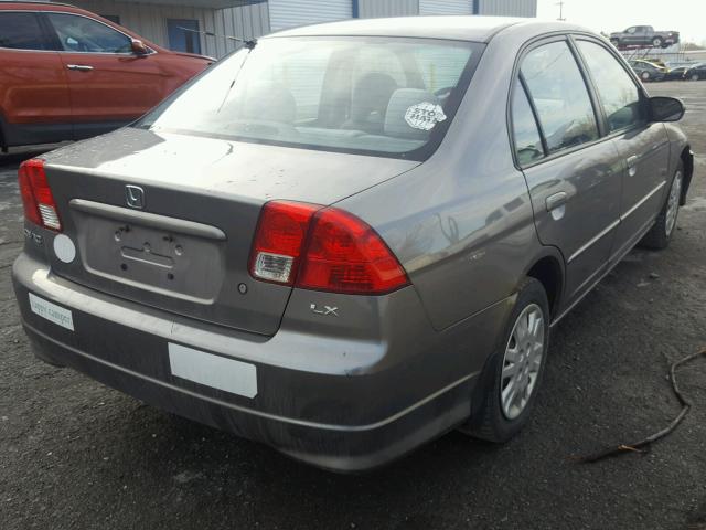 2HGES165X4H621192 - 2004 HONDA CIVIC LX GRAY photo 4