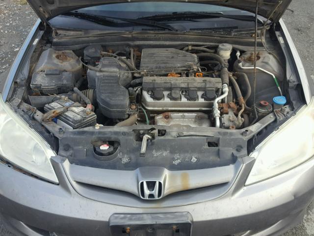 2HGES165X4H621192 - 2004 HONDA CIVIC LX GRAY photo 7