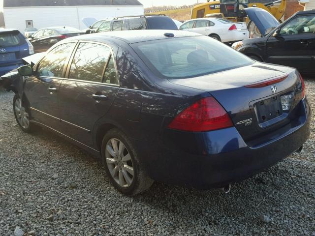 1HGCM66597A040512 - 2007 HONDA ACCORD EX BLUE photo 3