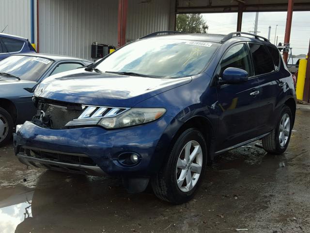 JN8AZ18U19W029982 - 2009 NISSAN MURANO S BLUE photo 2