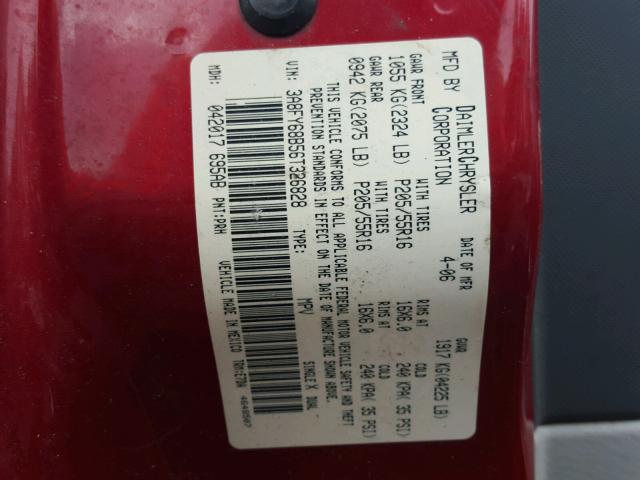 3A8FY68B56T326828 - 2006 CHRYSLER PT CRUISER RED photo 10