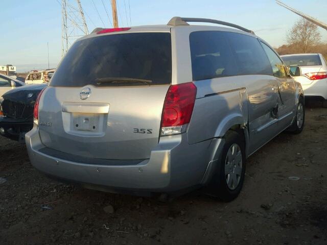 5N1BV28U86N116437 - 2006 NISSAN QUEST S SILVER photo 4