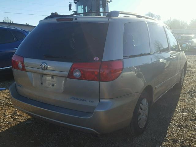 5TDZK23C37S014906 - 2007 TOYOTA SIENNA CE BEIGE photo 4