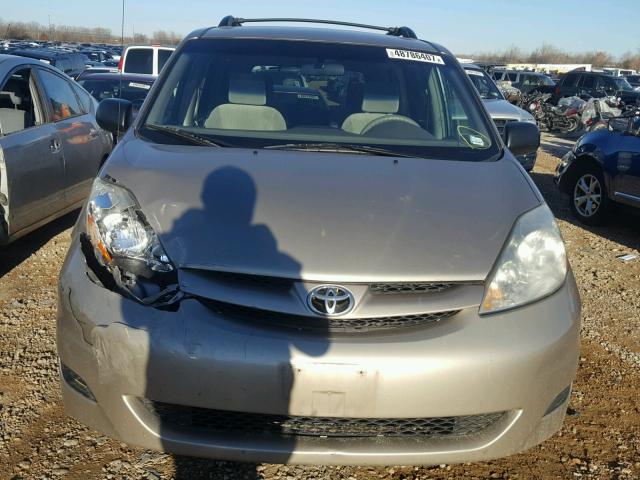 5TDZK23C37S014906 - 2007 TOYOTA SIENNA CE BEIGE photo 9