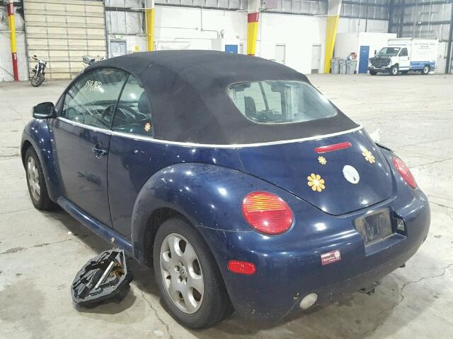 3VWCK21Y43M302820 - 2003 VOLKSWAGEN NEW BEETLE BLUE photo 3