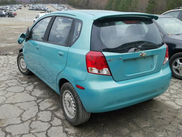 KL1TD62625B447308 - 2005 CHEVROLET AVEO BASE GREEN photo 3