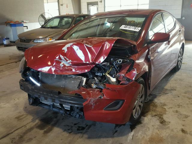 KMHDH4AE4DU591794 - 2013 HYUNDAI ELANTRA GL RED photo 2