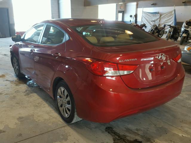 KMHDH4AE4DU591794 - 2013 HYUNDAI ELANTRA GL RED photo 3