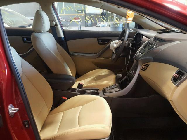 KMHDH4AE4DU591794 - 2013 HYUNDAI ELANTRA GL RED photo 5