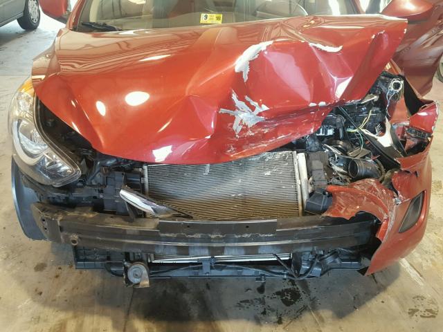 KMHDH4AE4DU591794 - 2013 HYUNDAI ELANTRA GL RED photo 7