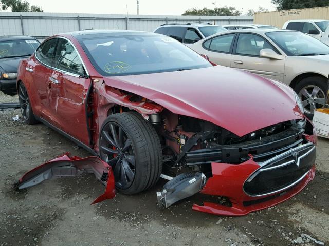 5YJSA1E48FF109517 - 2015 TESLA MODEL S 红色 照片 1