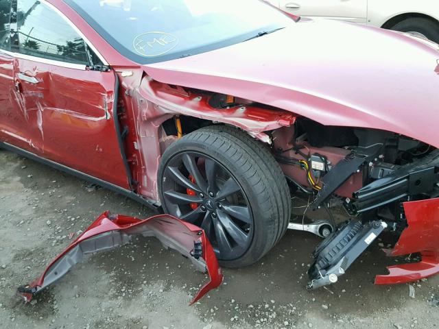 5YJSA1E48FF109517 - 2015 TESLA MODEL S 红色 照片 9