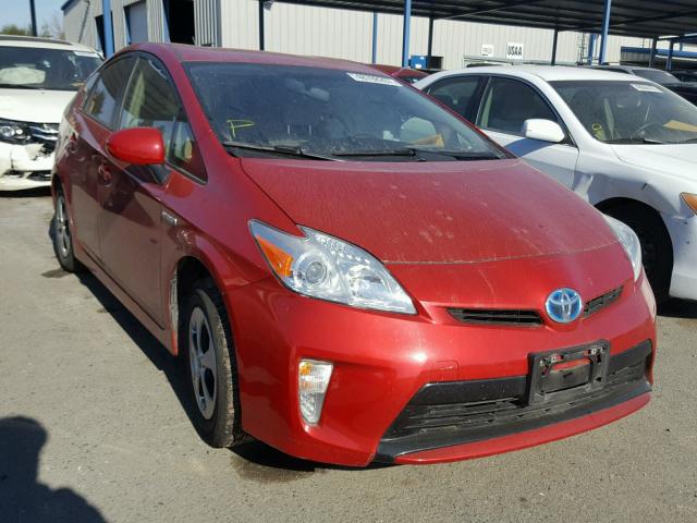 JTDKN3DU6D5634396 - 2013 TOYOTA PRIUS RED photo 1