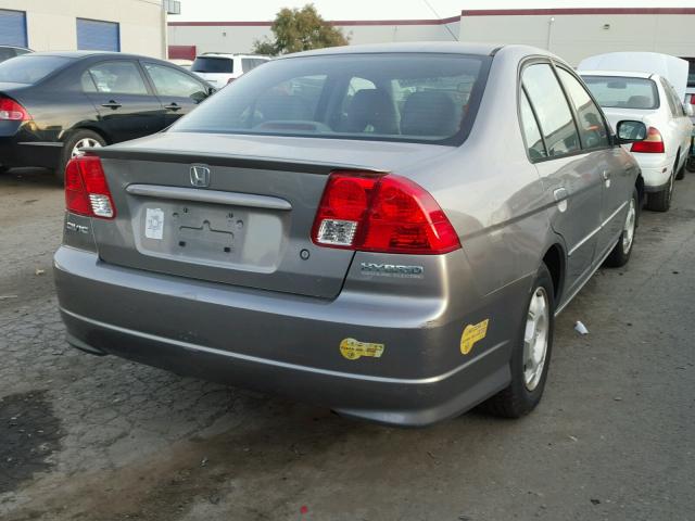 JHMES96615S025466 - 2005 HONDA CIVIC HYBR GRAY photo 4