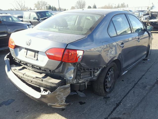 3VW1K7AJ7CM343658 - 2012 VOLKSWAGEN JETTA BASE Մոխրագույն լուսանկար 4