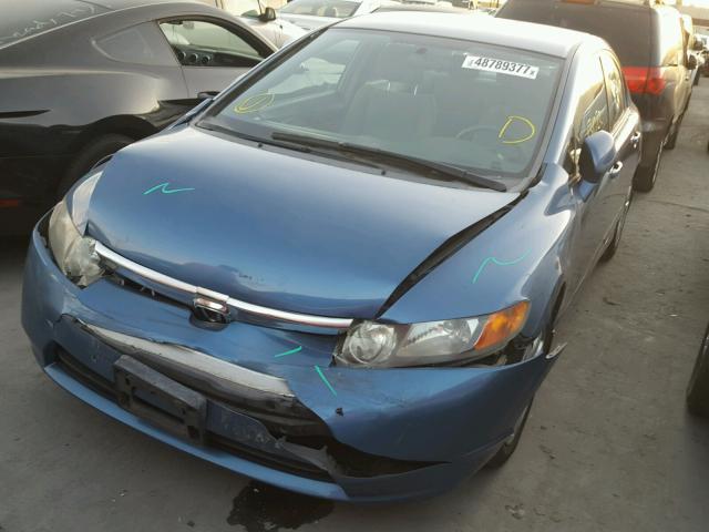 1HGFA16587L116007 - 2007 HONDA CIVIC LX BLUE photo 2