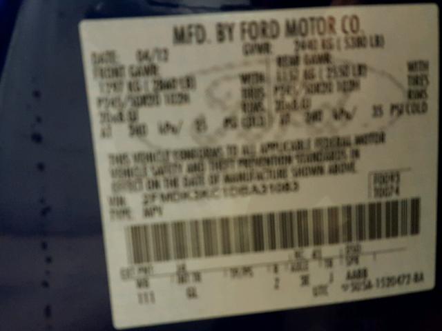 2FMDK3KC1DBA31083 - 2013 FORD EDGE LIMIT BLUE photo 10