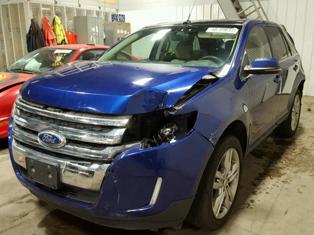 2FMDK3KC1DBA31083 - 2013 FORD EDGE LIMIT BLUE photo 2