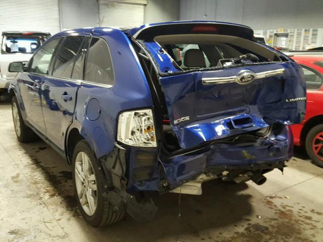 2FMDK3KC1DBA31083 - 2013 FORD EDGE LIMIT BLUE photo 3