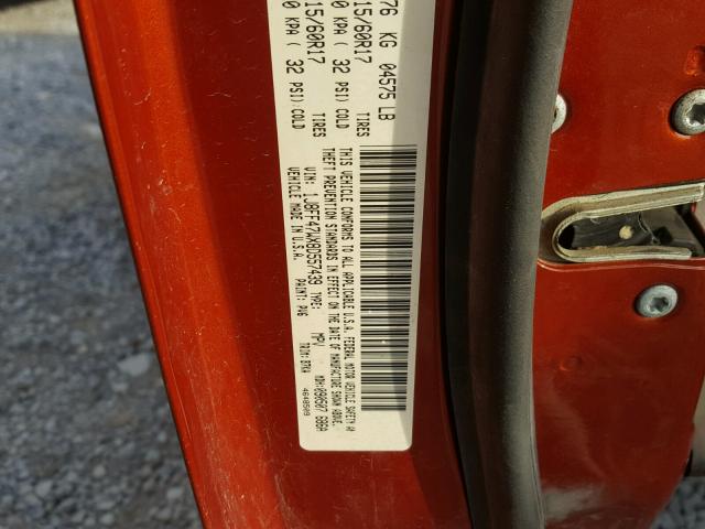 1J8FF47WX8D557439 - 2008 JEEP COMPASS SP ORANGE photo 10