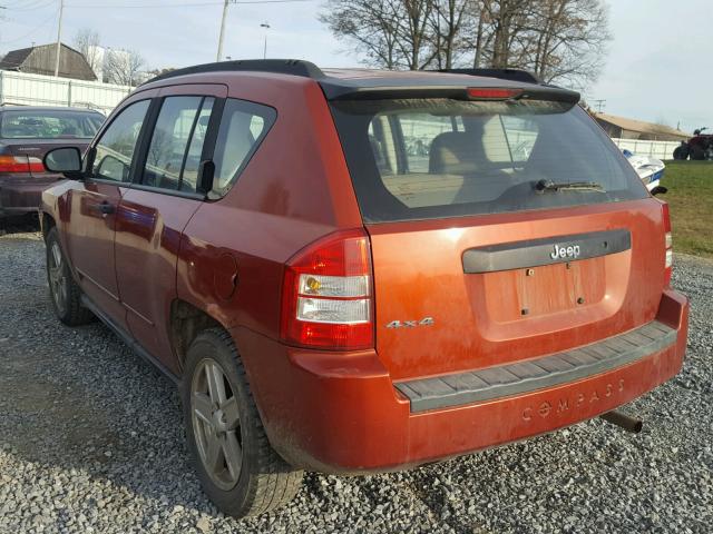 1J8FF47WX8D557439 - 2008 JEEP COMPASS SP ORANGE photo 3